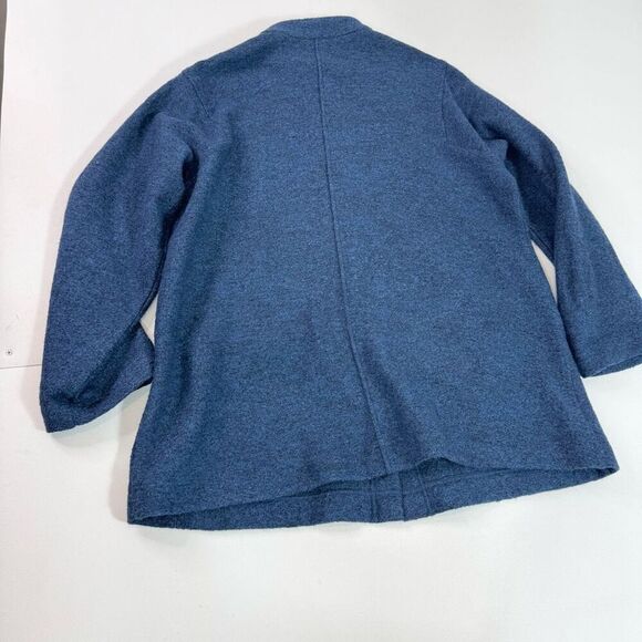 J. Jill Pure Jill Jacket Womens Large Blue Wool Blend Oversized Cardigan Sweater - Picture 6 of 10